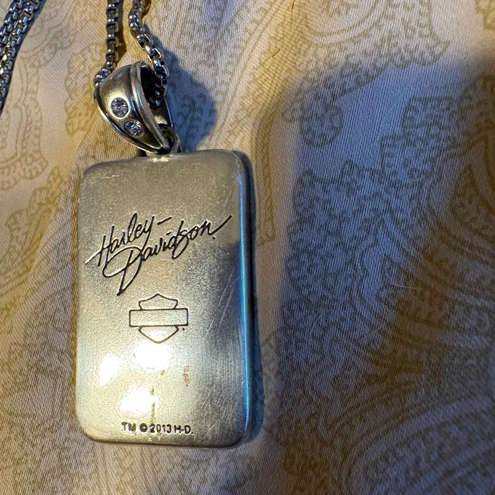 4 Necklaces, Harley D Skull Pendant,compass sapphire, ship wheel —sell as pkg.